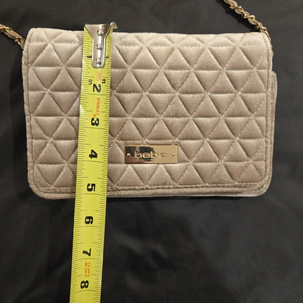 BEBE Purse Clutch Suede Feel Quilted‎ Crossbody w/ Removeable Strap